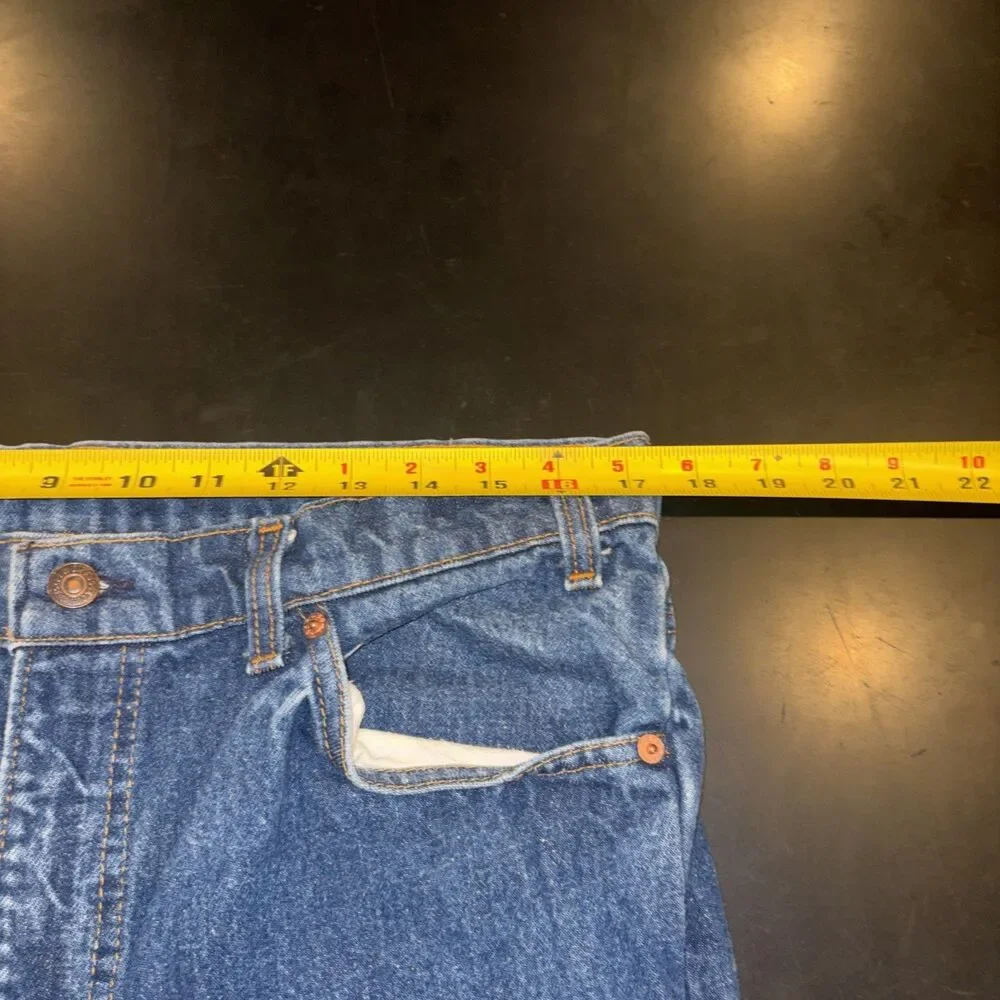 1992 Levi's 517 Vintage Orange Tab Bootcut Jeans Made in USA Dark Wash W35 L27